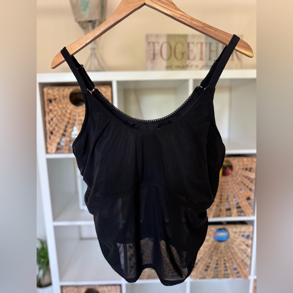 Adore Me Black Mesh Tankini